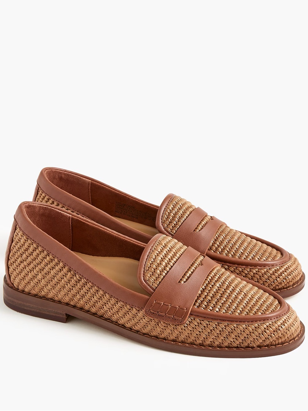 J. CREW FACTORY Woven penny loafers in Cedarwood Raffia Size 9 $158 CR259